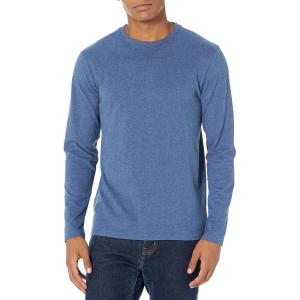 imageAmazon Essentials Mens RegularFit Crewneck TShirts LongSleeveBlue Heather