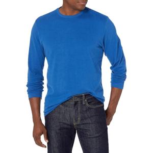 imageAmazon Essentials Mens RegularFit Crewneck TShirts LongSleeveBright Blue