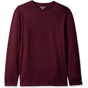 imageAmazon Essentials Mens RegularFit Crewneck TShirts LongSleeveBurgundy