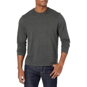 imageAmazon Essentials Mens RegularFit Crewneck TShirts LongSleeveCharcoal Heather