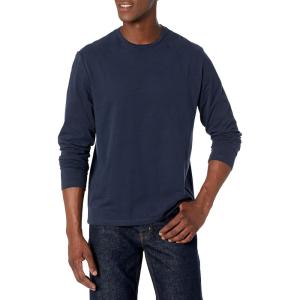 imageAmazon Essentials Mens RegularFit Crewneck TShirts LongSleeveNavy