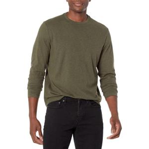 imageAmazon Essentials Mens RegularFit Crewneck TShirts LongSleeveOlive Heather