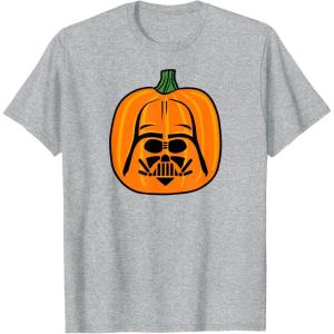 imageAmazon Essentials Star Wars Darth Vader Halloween Pumpkin Jack OLantern TShirtHeather Grey