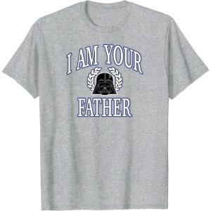 imageAmazon Essentials Star Wars Mens Darth Vader I Am Your Father Collegiate Crest TShirt Black SmallHeather Grey