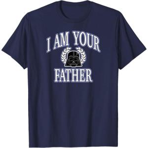 imageAmazon Essentials Star Wars Mens Darth Vader I Am Your Father Collegiate Crest TShirt Black SmallNavy Blue