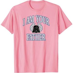 imageAmazon Essentials Star Wars Mens Darth Vader I Am Your Father Collegiate Crest TShirt Black SmallPink