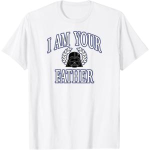 imageAmazon Essentials Star Wars Mens Darth Vader I Am Your Father Collegiate Crest TShirt Black SmallWhite