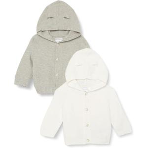imageAmazon Essentials Unisex Babies Hooded Sweater Pack of 2Grey HeatherIvory