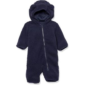 imageAmazon Essentials Unisex Babies Sherpa Fleece Bunting SuitDark Navy