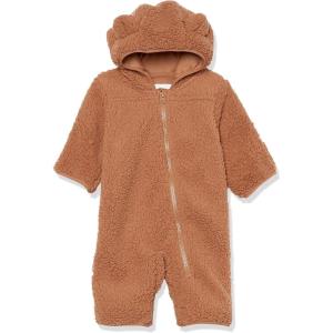 imageAmazon Essentials Unisex Babies Sherpa Fleece Bunting SuitLight Caramel