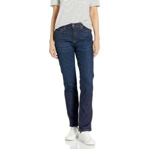 imageAmazon Essentials Womens Jeans Mid Rise Straight Leg Style Slim FitDark Wash