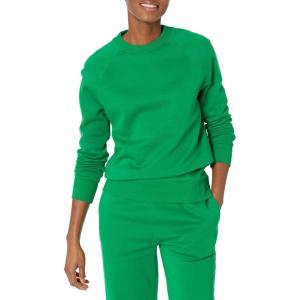 imageAmazon Essentials Womens RelaxedFit Crewneck Pullover LongSleeve Sweatshirt Available in Plus SizeGreen