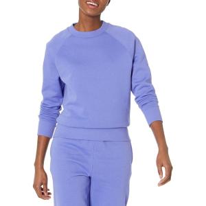 imageAmazon Essentials Womens RelaxedFit Crewneck Pullover LongSleeve Sweatshirt Available in Plus SizePurple Blue