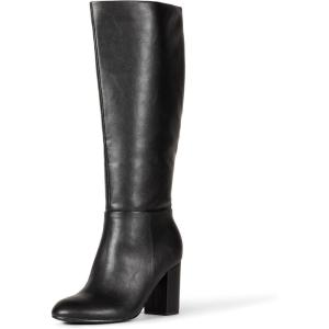 imageAmazon Essentials Womens Tall Heel BootBlack Faux Leather