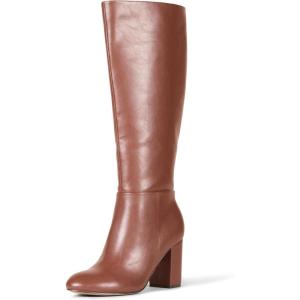 imageAmazon Essentials Womens Tall Heel BootChestnut Brown Faux Leather