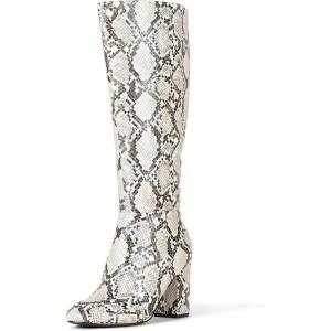 imageAmazon Essentials Womens Tall Heel BootSnake Faux Leather