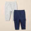 imageAmazon Essentials Baby Boys Cargo Joggers Pack of 2Light Grey HeatherNavy