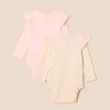 imageAmazon Essentials Baby Girls LongSleeved Ruffle Bodysuits Pack of 2Oatmeal HeatherPale Pink