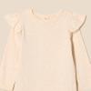 imageAmazon Essentials Baby Girls LongSleeved Ruffle Bodysuits Pack of 2Oatmeal HeatherPale Pink