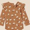 imageAmazon Essentials Baby Girls LongSleeved Ruffle Bodysuits Pack of 2Pale PeachLion and Pony
