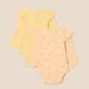 imageAmazon Essentials Baby Girls LongSleeved Ruffle Bodysuits Pack of 2Pale YellowApples