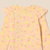 imageAmazon Essentials Baby Girls LongSleeved Ruffle Bodysuits Pack of 2Pale YellowApples