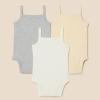 imageAmazon Essentials Baby Girls Sleeveless Bodysuits Pack of 3Neutrals