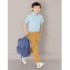 imageAmazon Essentials Boys Uniform ShortSleeve Woven Stretch Poplin ButtonDown Shirts Pack of 3Blue