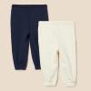 imageAmazon Essentials Boys and Toddlers Cotton Joggers Pack of 2Oatmeal HeatherNavy