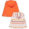 imageAmazon Essentials Boys and Toddlers Lightweight LongSleeve Hooded TShirt Pack of 2Beige StripeOrange