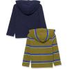 imageAmazon Essentials Boys and Toddlers Lightweight LongSleeve Hooded TShirt Pack of 2Dark NavyGreen Stripe
