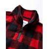 imageAmazon Essentials Boys and Toddlers Polar Fleece QuarterZip Pullover JacketRed Exploded Buffalo Check