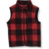imageAmazon Essentials Boys and Toddlers Polar Fleece VestRed Exploded Buffalo Check