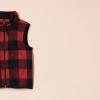 imageAmazon Essentials Boys and Toddlers Polar Fleece VestRed Exploded Buffalo Check
