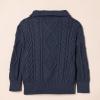 imageAmazon Essentials Boys and Toddlers QuarterZip CableKnit RelaxedFit SweaterNavy