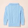 imageAmazon Essentials Boys and Toddlers QuarterZip CableKnit RelaxedFit SweaterPowder Blue
