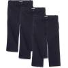 imageAmazon Essentials Boys and Toddlers Uniform StraightFit FlatFront Chino Khaki Pants MultipacksBlack