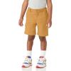 imageAmazon Essentials Boys and Toddlers Uniform Woven FlatFront Shorts Wrinkle Resistant Pack of 3Dark Khaki Brown