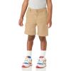 imageAmazon Essentials Boys and Toddlers Uniform Woven FlatFront Shorts Wrinkle Resistant Pack of 3Khaki Tan