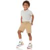 imageAmazon Essentials Boys and Toddlers Uniform Woven FlatFront Shorts Wrinkle Resistant Pack of 3Khaki Tan