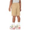 imageAmazon Essentials Boys and Toddlers Uniform Woven FlatFront Shorts Wrinkle Resistant Pack of 3Khaki Tan