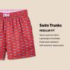 imageAmazon Essentials Boys and Toddlers Woven Swim TrunkLilac Red Crocodiles