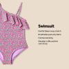 imageAmazon Essentials Girls and Toddlers Asymmetric Frill OnePiece SwimsuitLilac Hot Pink Posey Floral