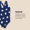 imageAmazon Essentials Girls and Toddlers CrossBack OnePiece SwimsuitDeep Blue Ivory Abstract Dots
