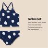 imageAmazon Essentials Girls and Toddlers Tankini SetDeep Blue Ivory Abstract Dots