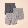 imageAmazon Essentials Unisex Babies Cotton PullOn Shorts  Discontinued Colors MultipacksBlackGrey Heather StarsWhite Stripe