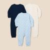 imageAmazon Essentials Unisex Babies Cotton ZipFront Footless Sleepsuit Pack of 3NavyStripeKoala