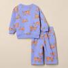 imageAmazon Essentials Unisex Babies French Terry Sweatshirt and Sweatpants Set Pack of 2Purple Melon Tiger