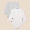 imageAmazon Essentials Unisex Babies LongSleeve Henley Bodysuits Pack of 2IvoryLight Grey Heather