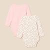 imageAmazon Essentials Unisex Babies LongSleeve Henley Bodysuits Pack of 2Pale PinkDots